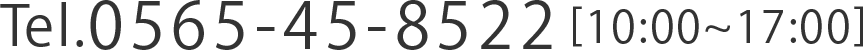 Tel.0565-45-8522 [10:00～17:00]